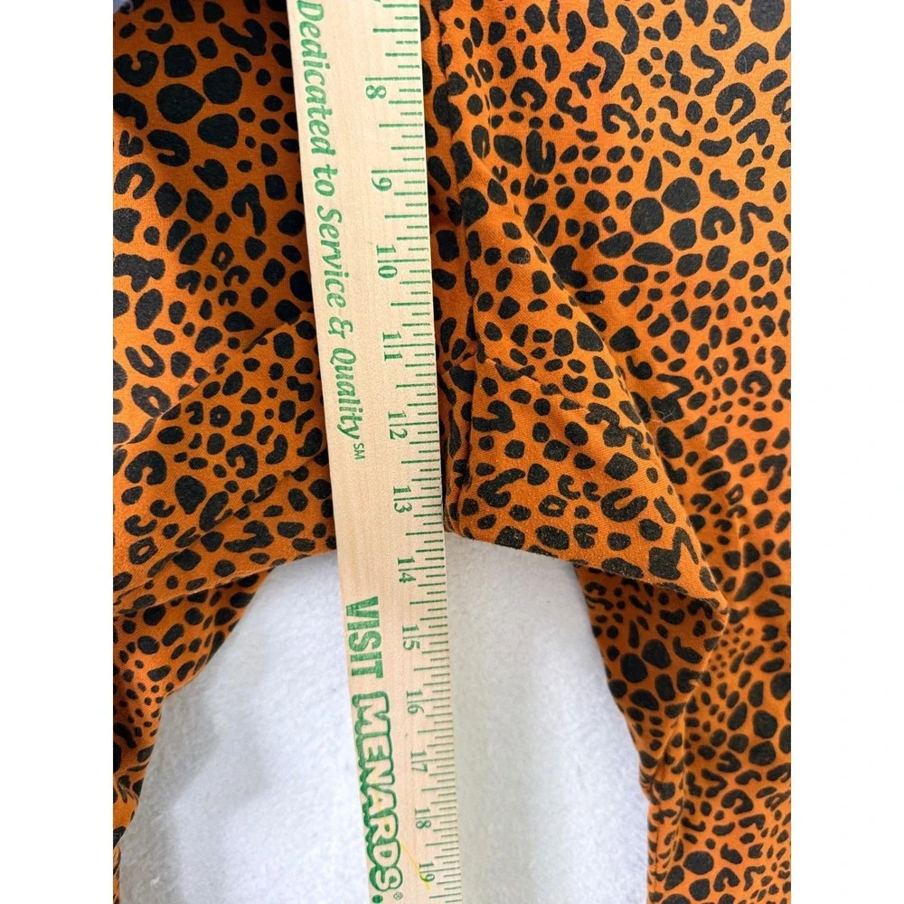 Lands End Womens‎ 3X Leopard Print Leggings Orange Black High Rise Stretch Pants
